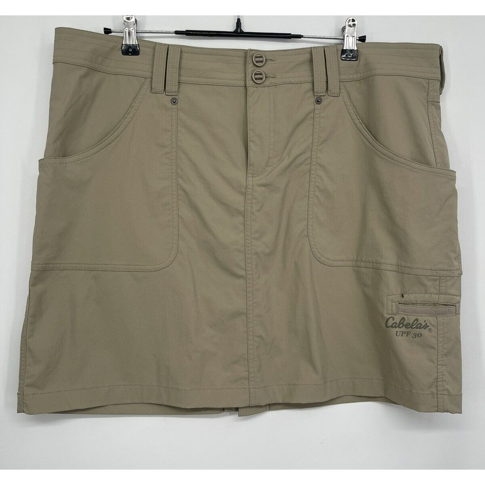 Cabela's 18 Skort Women Khaki Good UPF 30 Hiking Outdoor Utility Skirt